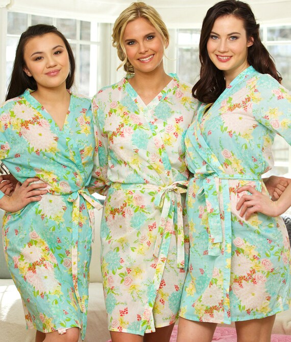 floral robes for bridal party