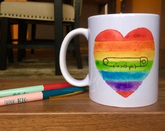 Safety Pin Mug // Safety Pin Movement // Safety Pin // Love Trumps Hate // Safe Place // Safe with me // I'm with you // Coffee Mug // LGBT