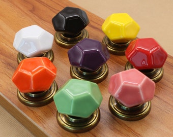 Colorful House Drawer Knob Dresser Knob Children Room Colorful Kid Knob Ceramic Knobs Rustic Furniture Hardware 3114