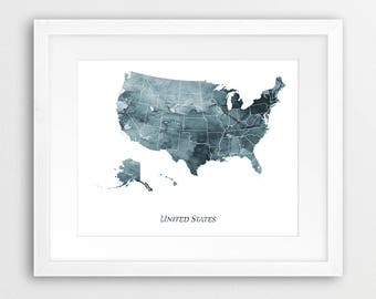 United States Wall Art united states map | etsy United States Wall Art united states map | etsy