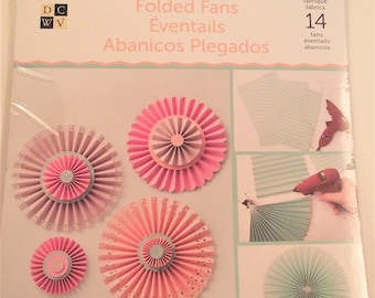 DIY FAN PROJECT Stack,Folded Fans,Party Decorations,Paper Crafts,Craft Supplies,Party Supplies,Pinwheel Fans