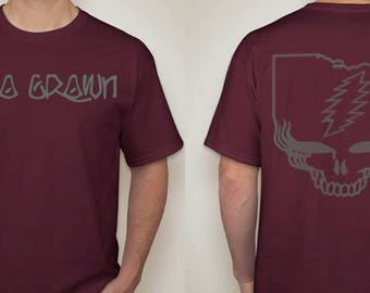 Ohio Grown Ohio Stealie Grateful Dead T Shirt in Maroon - Gildan Brand Shirts