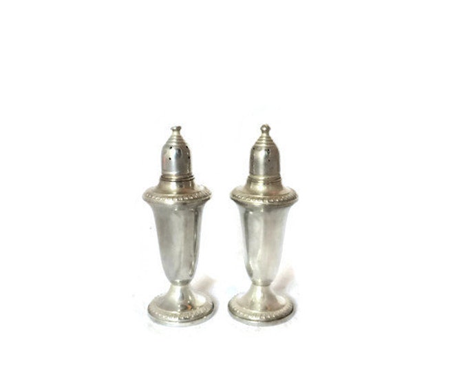 Sterling Silver Empire Salt/Pepper Shakers | Vintage Home Decor