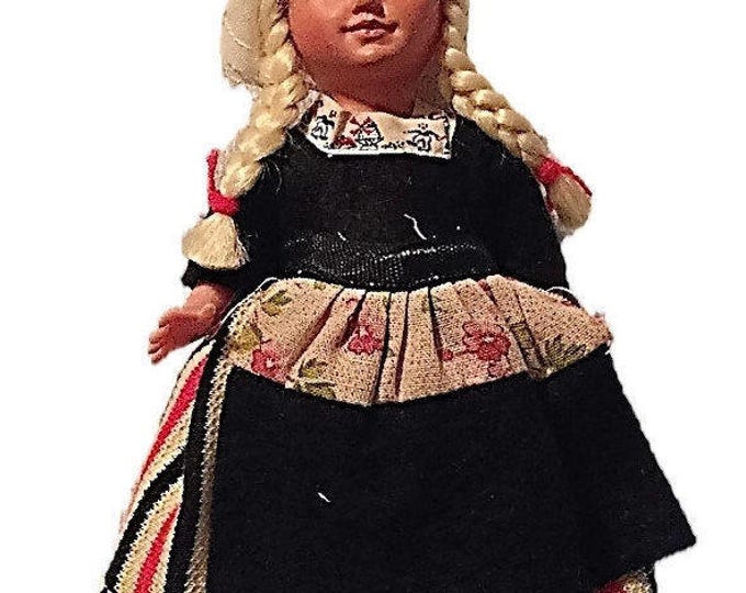 1950's Doll West Germany | Long Braid Doll | Mohair Doll Wig | Gift for Girl