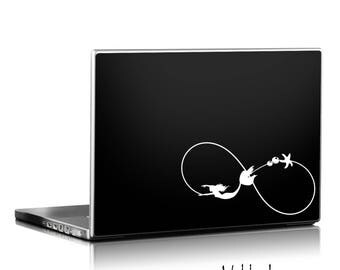 Mermaid infinity decal, tumbler decal, car decal for women, car sticker, mermaid tail, laptop sticker, mermaid auto decal, boho car decal