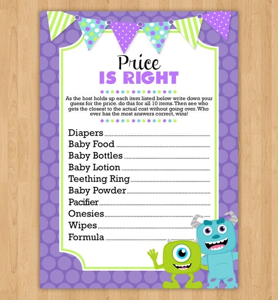 INSTANT DOWNLOAD: Monsters Inc Inspired Printable Price is ...