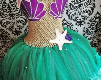Adult Little Mermaid Dress/Feather Dress/Mermaid tutu dress/Adult Mermaid costume/Adult Halloween Costumes/Womens Clothing/Teen Clothing