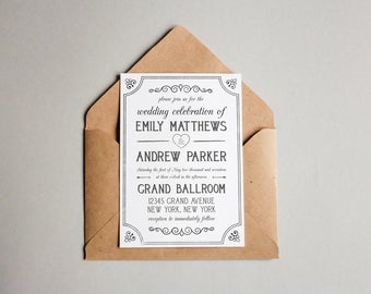 Wedding Invitation Template - Printable Wedding Invitation - Editable Wedding Template - Instant Download - Hyacinth Collection