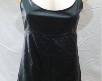 Vintage 80's Leather A-line mini dress