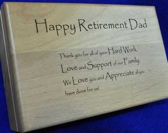 Retirement Gift ~ Retirement Gift For Dad ~ Engraved Wood Valet ~ Custom Wood Box ~ Gift For Dad ~ Groomsmen Gift ~ Engraved Wood Box ~ Dad