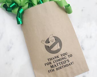 Ghostbuster Party Favor Bags - Kids Birthday Collection - Favor Bags - Custom Printed on Kraft Brown Paper Bags