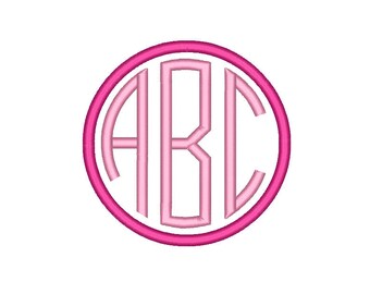 Thin Circle Monogram Font Machine Embroidery Designs 6 Size Bx Embroidery Fonts Alphabets Monogram - INSTANT DOWNLOAD