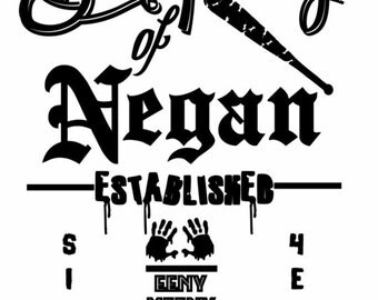 NEW DESIGN!! Property of custom iron on decal "property of" your name! NEGAN property of negan
