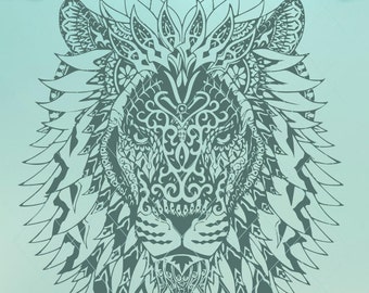 Download Zentangle lion | Etsy