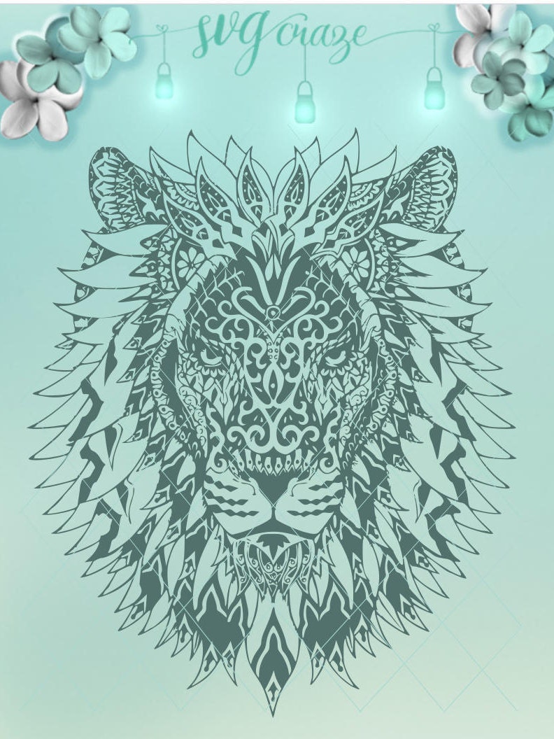Download Lion Mandala Mandala SVG SVG Lion Decal Lion Sticker