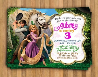 Rapunzel Invitation, Tangled Invitation, Tangled Birthday Invitation, Rapunzel Birthday, Princess Invitation, Disney Princess Birthday