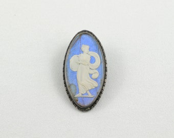 1925 Vintage Deco Butterfly Suphide Brooch Sterling Morpho Butterfly Wing Brooch English Art Deco Brooch Grecian Muse Easter Gift For Her