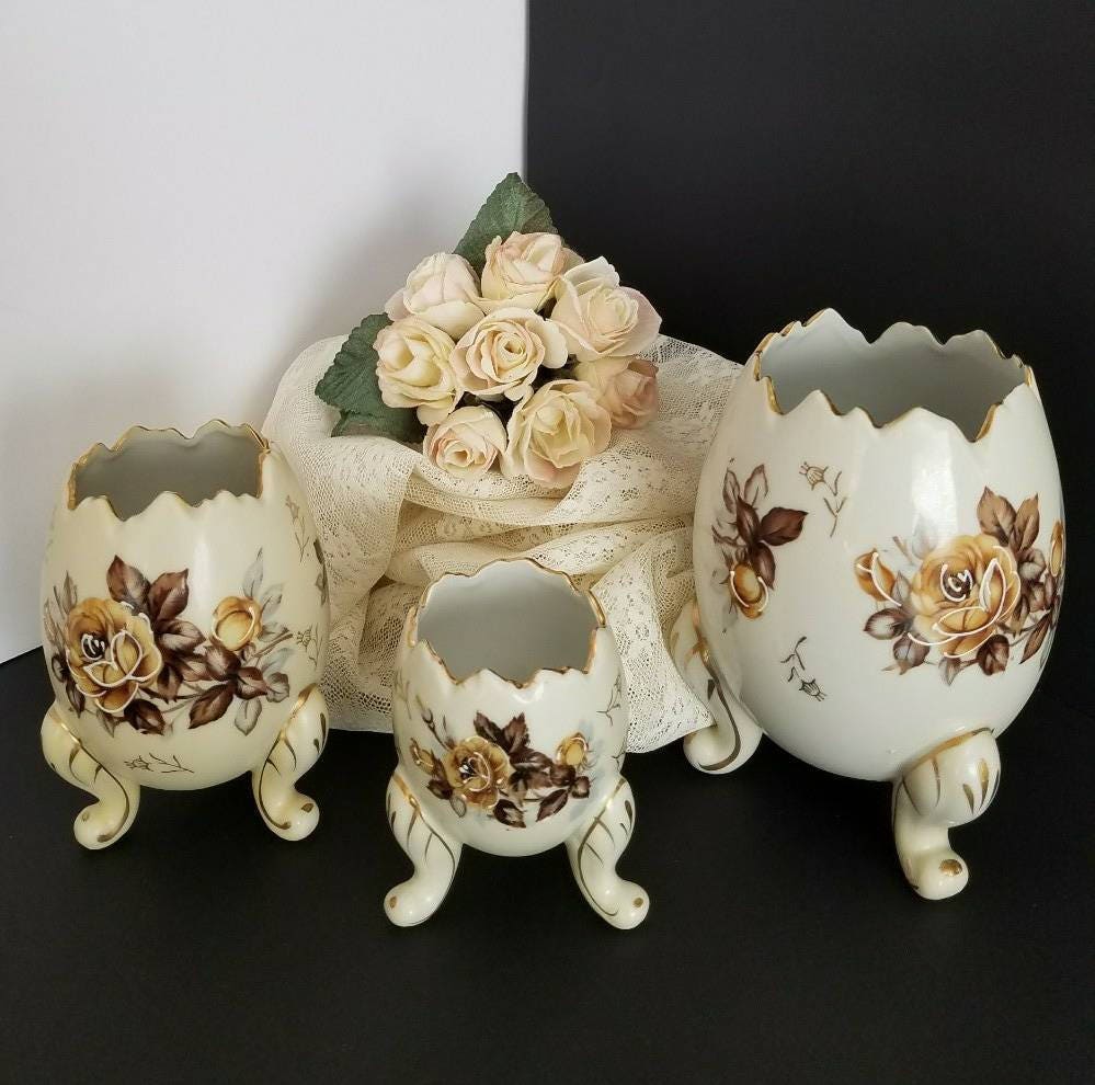 Porcelain Egg Set Collectible Porcelain Eggs Hand Painted