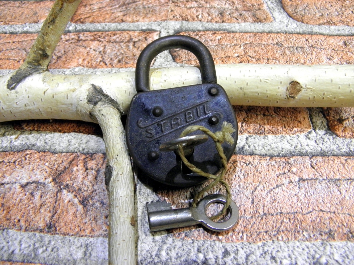 Padlock 2 Keys lock German vintage Padlock STABIL Working