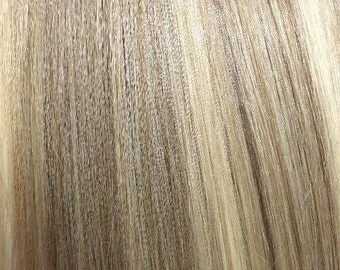 Hand-made: Ash Blonde Mix-100% Human Hair Flip-in(Halo style) extension