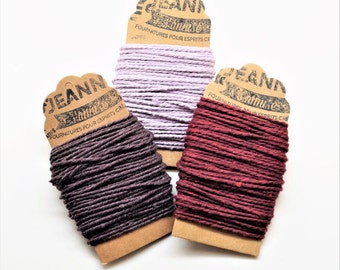 Kit 3 coupons cotton strings baker's twine, purple, plum, chocolate, 3 x 10 m
