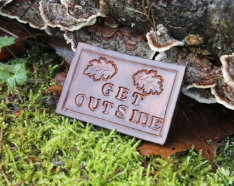 Get Outside Leather Patch for your Adventures, Bushcraft and Everyday by PNWBushcraft