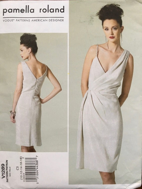 Vogue Patterns V1289 Misses Dress Lined, mock wrap dress Size: C5 (10 ...