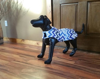 IN STOCK - Small Snowflake Zig Zag - Hand made fleece dog jacket