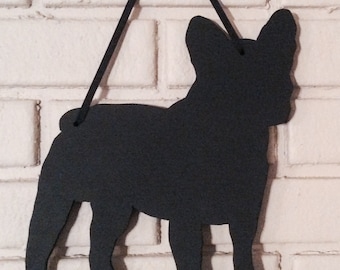 French Bulldog Dog Handmade Blackboard Wall Hanging - Frenchie Shadow Silhouette -Country Decoration - Great Gift