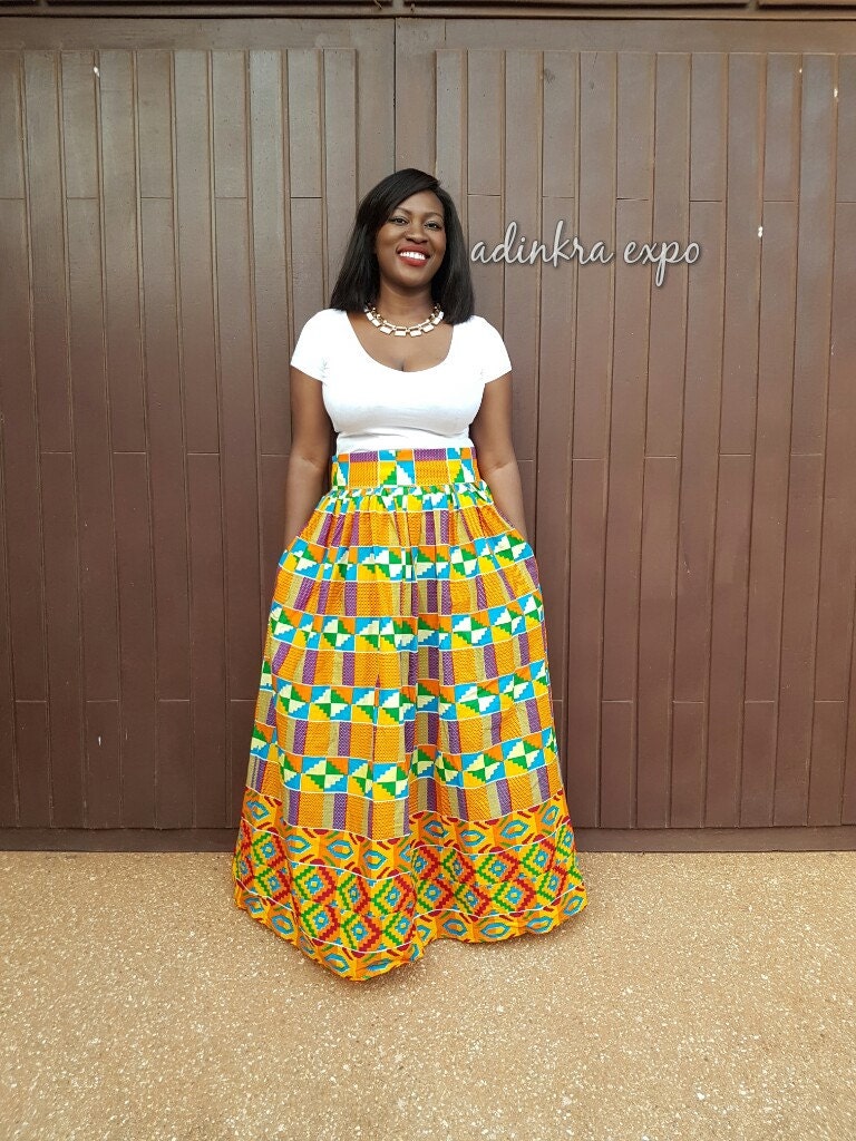 kente cloth maxi skirt