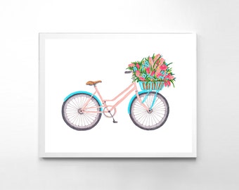 Bicycle painting | Etsy