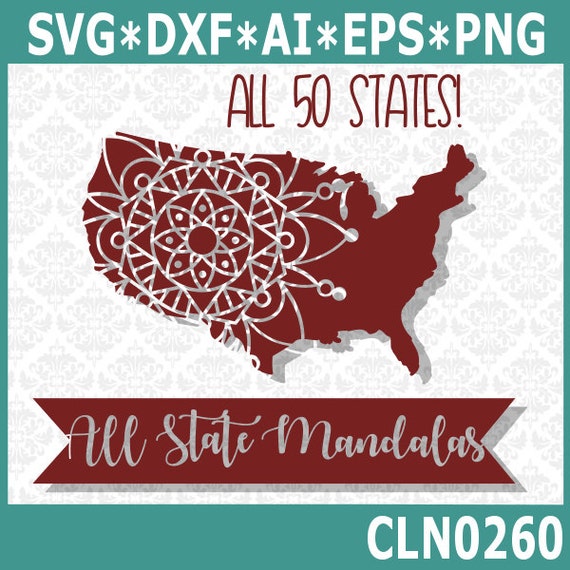 Download CLN0260 Mandala State Set Entire All Every United States SVG