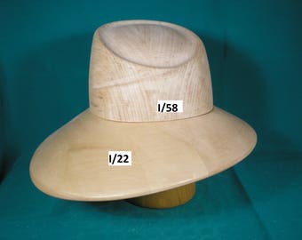 Wooden hat block, form for millinery