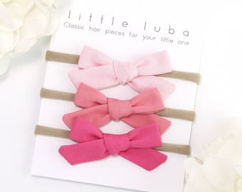 baby headband, Baby Bow Headband, newborn bow headband, Baby Girl Headband, Baby Headband, Newborn Headband.SET OF 3. Baby, Flamingo, Barbie