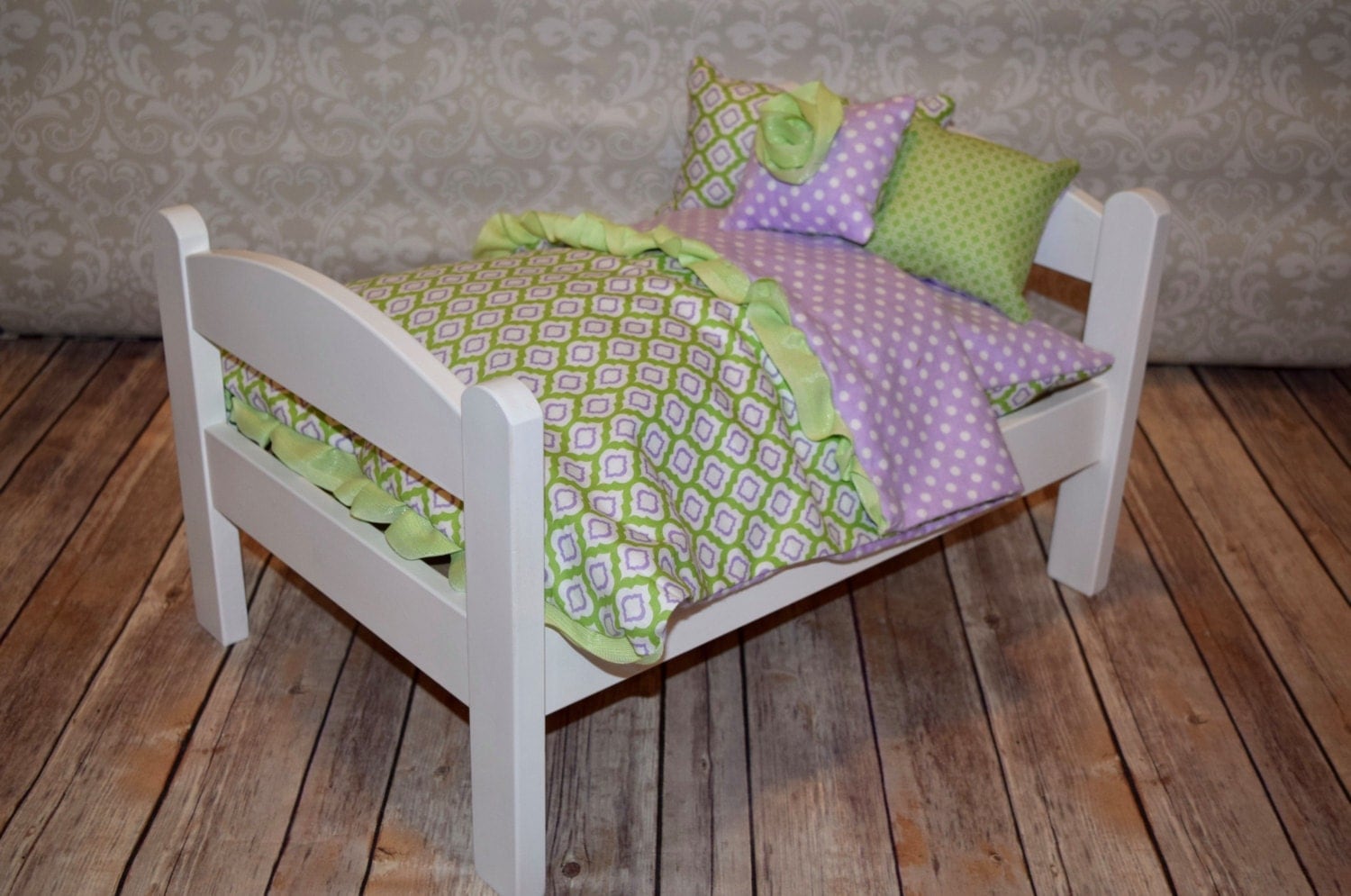 American Girl Doll Bed Purple Trellis