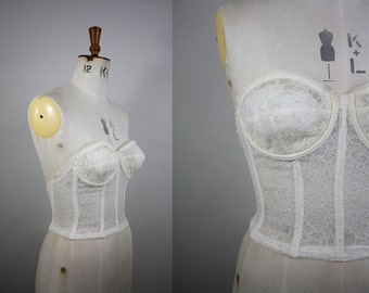 SALE*** 1950s Warners Bustier Bra / 50s Strapless Bralette / Boned Bustier / Warners Merry Widow / 32B / 34B / S - M
