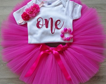 First Birthday Outfit Girl- Cake Smash Outfit Girl- First Birthday Girl- Baby Girls 1st Birthday Outfit- Cake Smash Set- Baby Tutu- Tutu Set