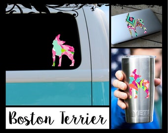 Boston Terrier Decal - Ozark / tumbler decal/ laptop / car / school book / yeti / tumbler / truck / mug / notebook / coffee cup