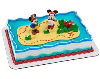 Mickey Mouse & Minnie Mouse Pirates Cake Topper Decoration Set