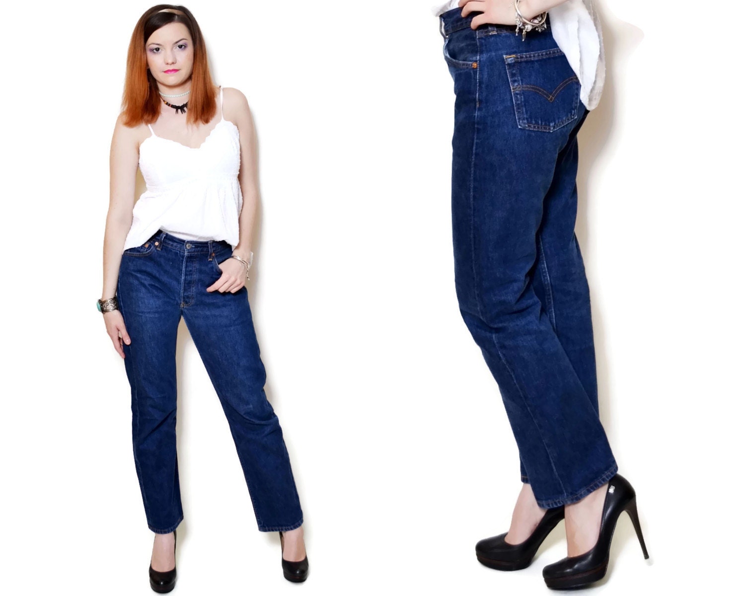 501 levi's high waisted jeans