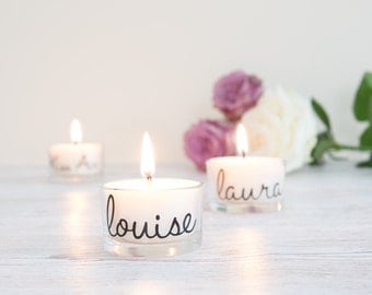 Wedding Favours, Hen Party Favours, Baby Shower Favours, personalised tealights, party favours, candle favours, Wedding Party Gift