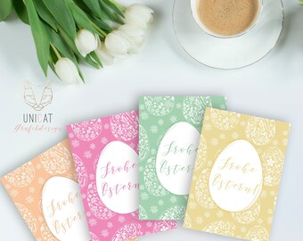 easter greeting card set A6 digital download DIY printing