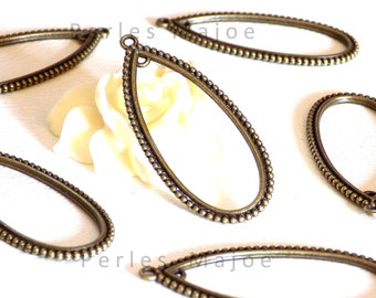 Lot de 2 connecteurs pendentifs forme goutte couleur bronze