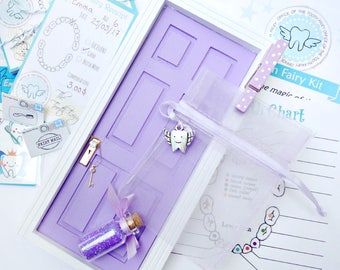 Purple Tooth Fairy Door Kit, Tooth Fairy Door, Purple Fairy Door, Tooth Fairy Receipts, Tooth Fairy, Purple Tooth Fairy, Girl Tooth Fairy