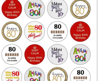 80th cupcake toppers | Etsy
