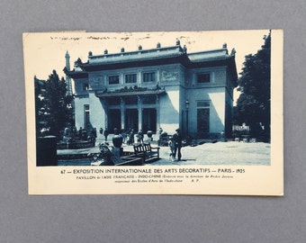 Vintage Postcard. French Postcard. Exposition Internationale Des Arts Décoratifs. Paris. Indochine. Paper Ephemera. Carte Postale Vintage