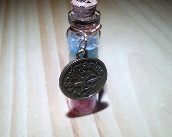 Sagittarius Zodiac Necklace, Astrology Necklace, Star Sign Necklace, Bottle Charm Necklace, Sagittarius Bottle Charm, Zodiac Bottle Charm