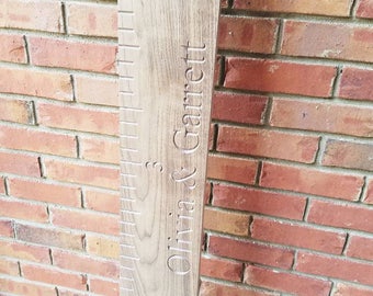 Wood Growth Chart Ruler Personalized Our Growing Family custom kids giant ruler personalized growth ruler kids growth chart giant ruler