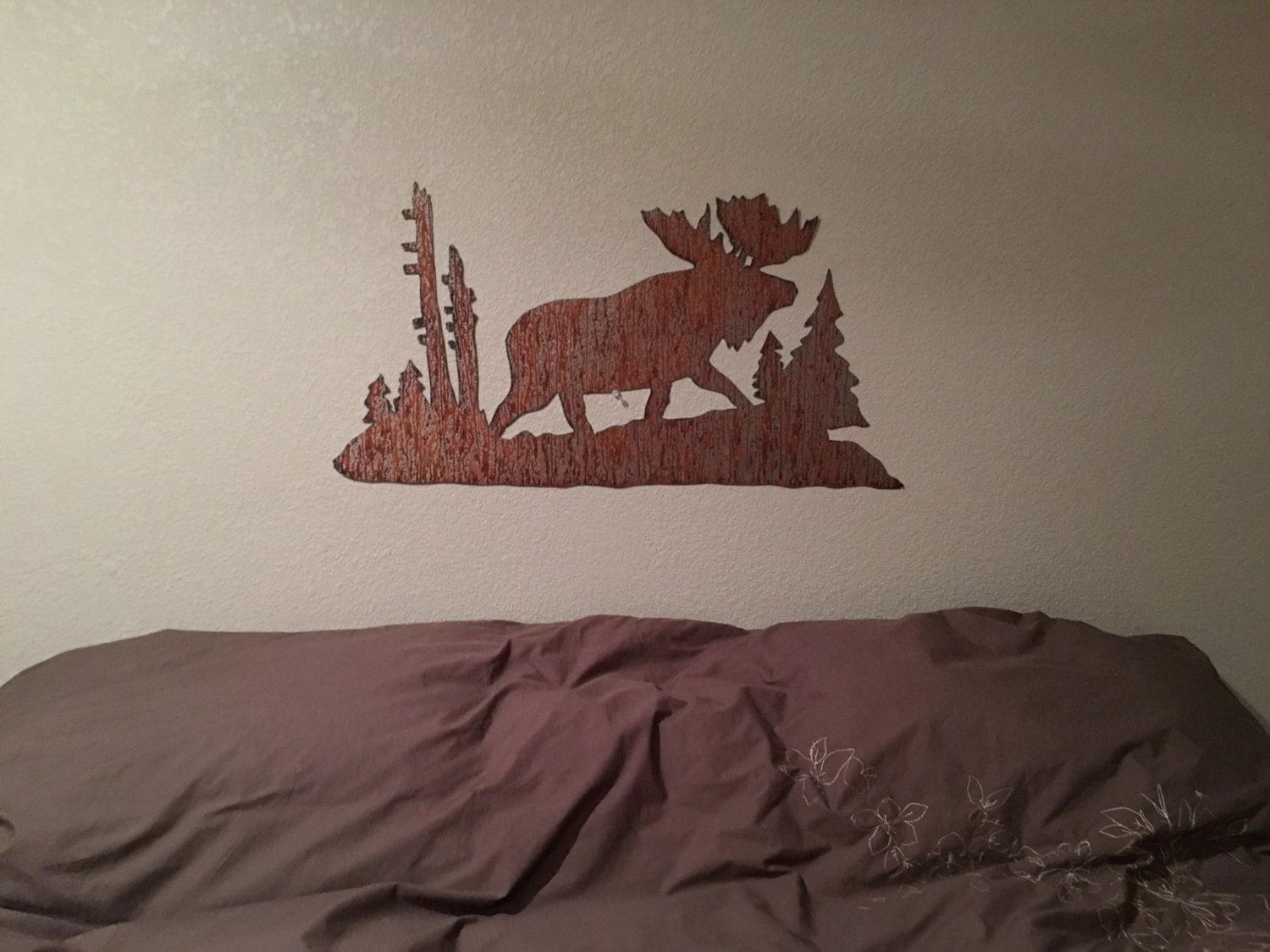 Moose decoration, Rustic metal wall art. Moose artwork
