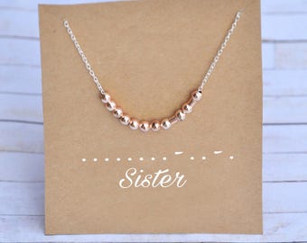 Sister necklace, morse code necklace, best friend necklace, custom morse code, personalized, morse code sister necklace, secret message